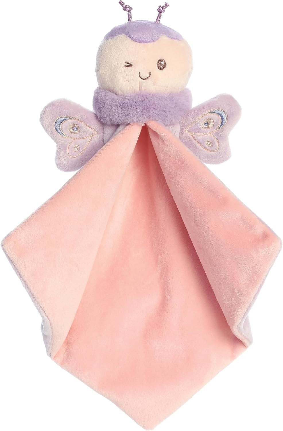 Ebba Flutterflies Flutterfly Luvster Stuffed Animal Baby Blankie, Purple, 16"