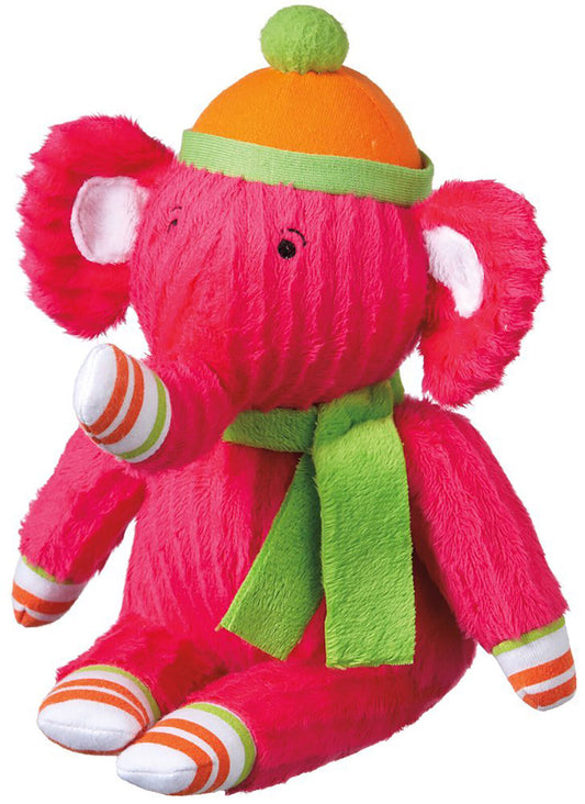 Monkeez "Stella" Mini Pink Elephant Plush Stuffed Animal Toy, 8" Sitting