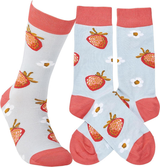 Primitives by Kathy Socks - Strawberry Socks, One Size, Unisex