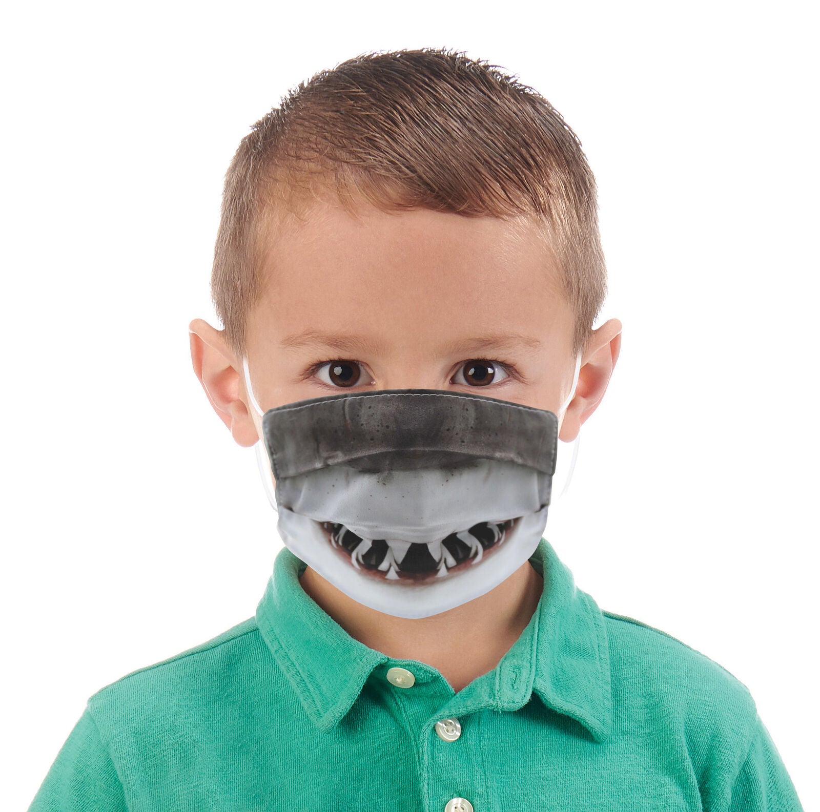 Wildlife Artists Fun Youth Animal Face Masks, Washable, Reusable - Great White