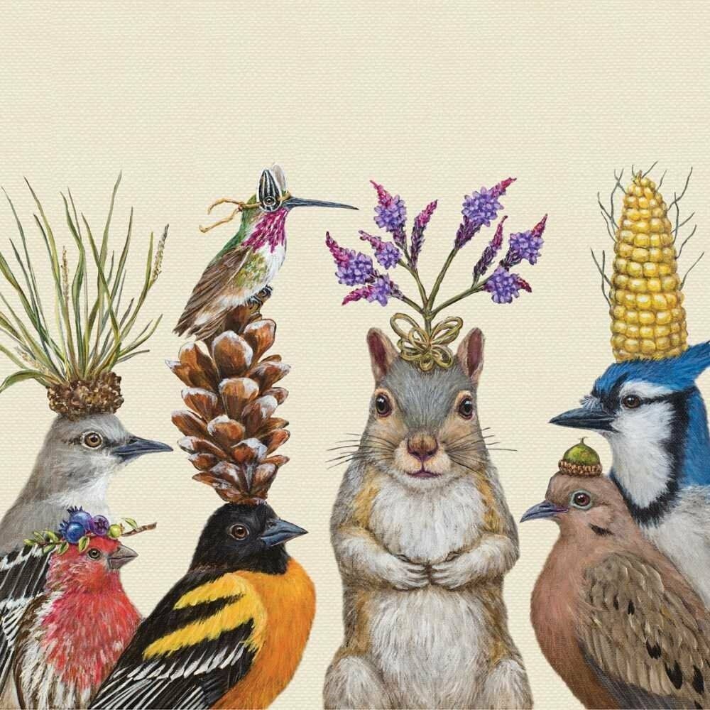 Paperproducts Design Party Snacks Beverage Napkin, 5" x 5", Multicolor