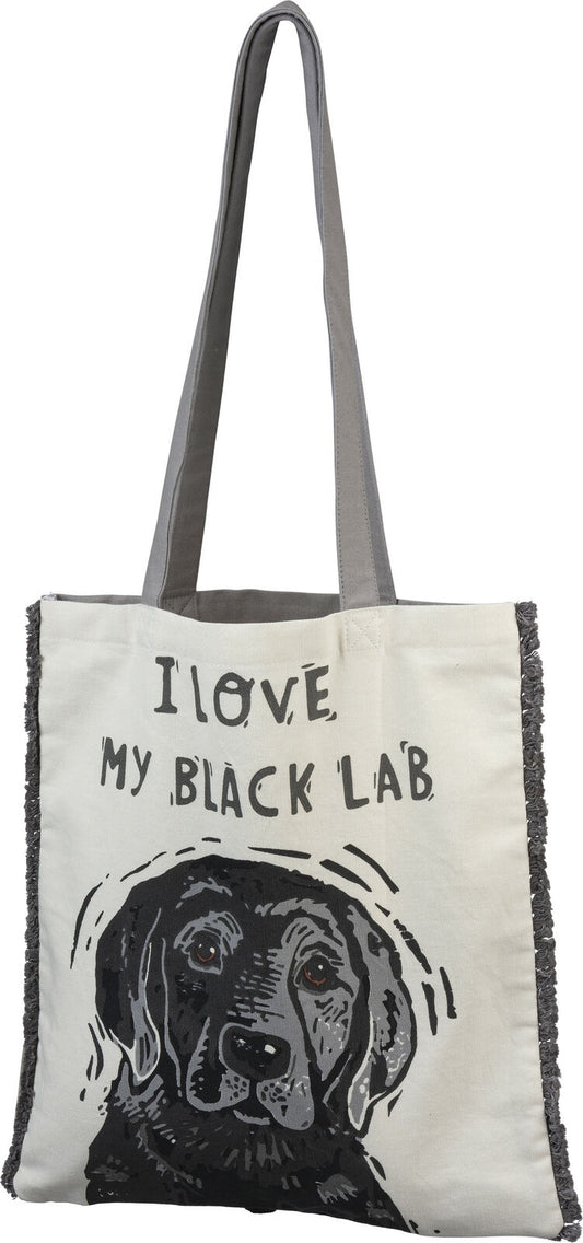 Primitives By Kathy Market Shopping Tote - I Love My Black Lab