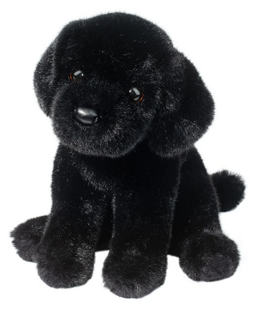 Douglas Toys Ford Black Lab Plush Stuffed Animal Toy, 9" sitting