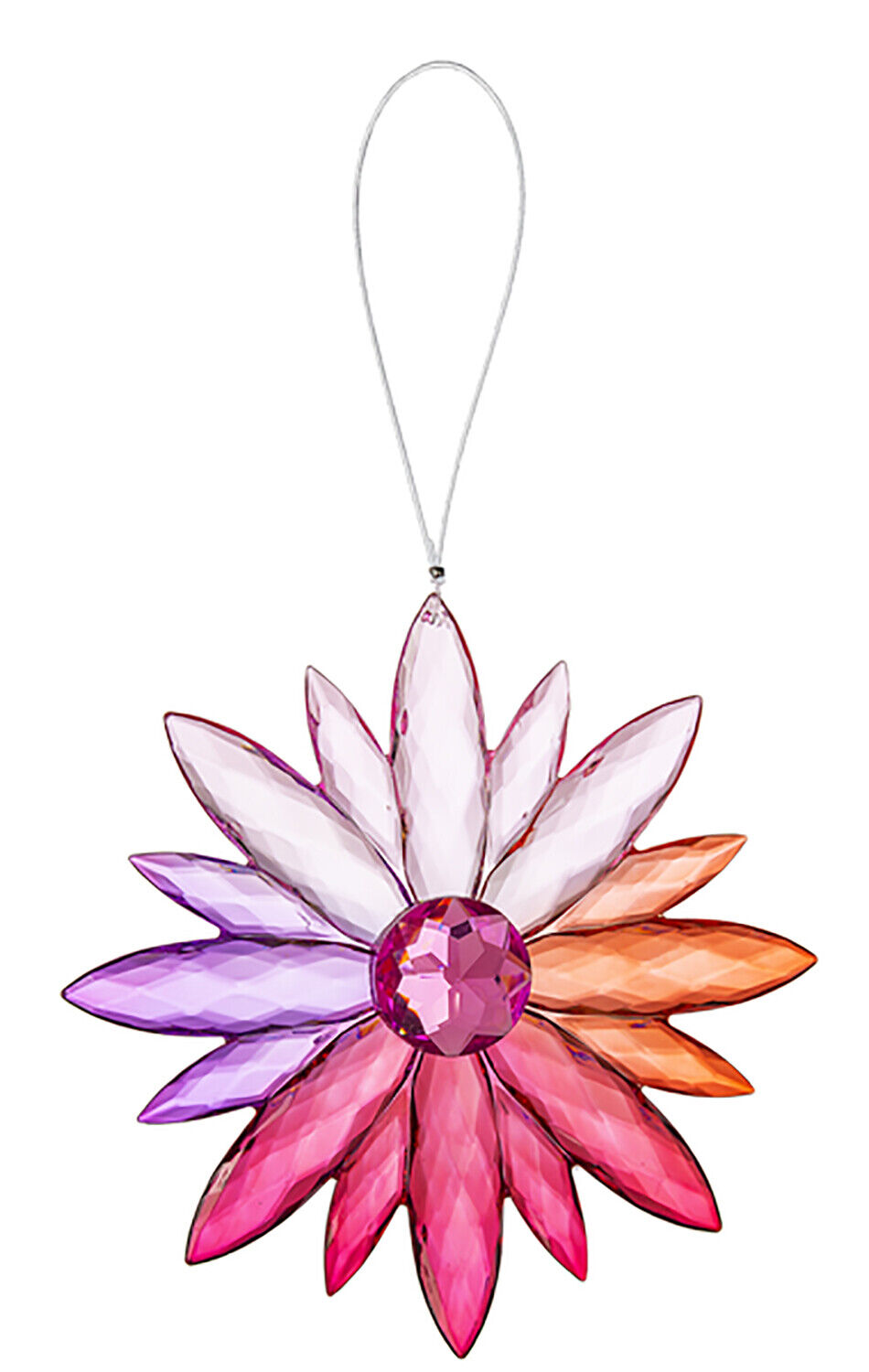 Ganz Acrylic Multi-Colored Jewel Flower - Pink Center, 4.75"