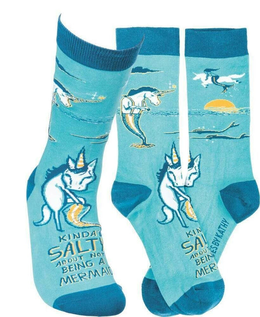 Primitives by Kathy Novelty Socks - Kinda Salty About Not Being a Mermaid