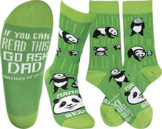 Primitives by Kathy Socks Funny Humorous "Mama Bear" Panda Unisex Adult