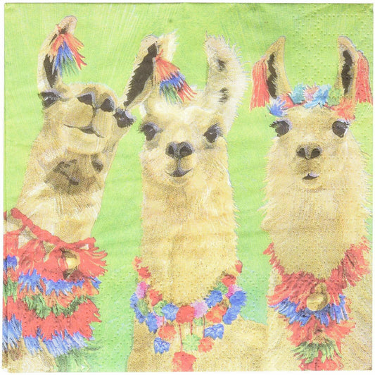 Paperproducts Design PPD Llama Amigos Beverage/Cocktail Paper Napkins, 5"x5"
