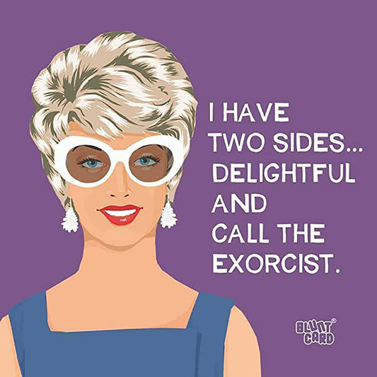 Paperproducts Design Napkin I have Two Sides, Delightful & Exorcist, 5"