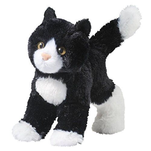 Douglas Toys Snippy Black & White Cat Plush Stuffed Animal, 8"