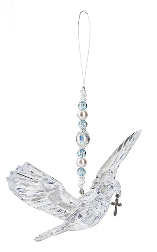 Ganz Crystal Expressions Hanging Dove with Cross, 7" W. x 5" L