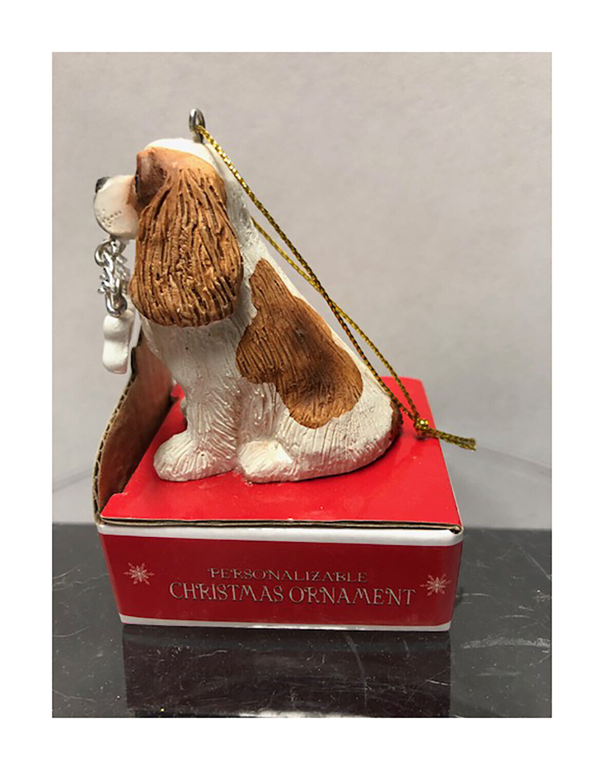 E&S Pets My Best Buddy Cavalier King Charles with Bone Christmas Ornament