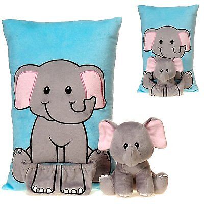 Fiesta Elephant Pillow with Removable Plush Stuffed Animal Toy Elephant Pal