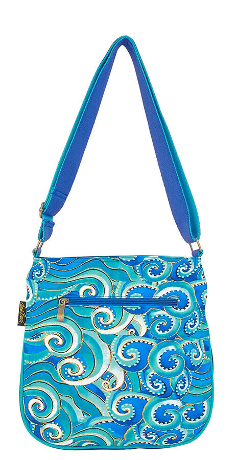Laurel Burch Celestial Magic Sun Moon Large Crossbody Bag, 12” x 2.5” x 12.5”