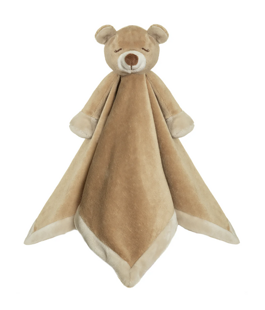Teddykompaniet Tan Teddy Bear Plush Fleece Baby Blanket Snuggler, 13"