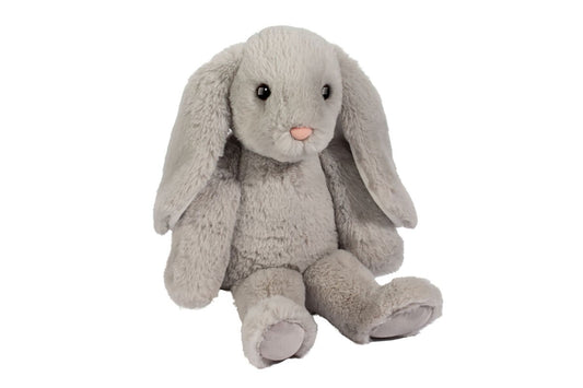 Douglas Beckham Gray Floppy Bunny Plush Stuffed Animal, 8 inches sitting (Large)