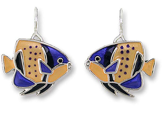 Majestic Angelfish Ultrafine Enamel Dangle Earrings By Zarah