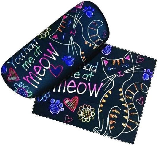 Spoontiques Padded You had me at Meow (Cat) Eye Glass Case and Lens Cloth