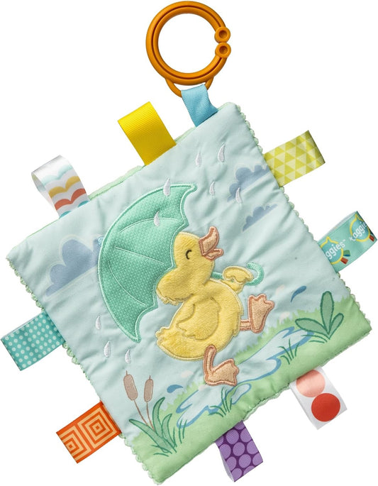 Taggies Crinkle Me Activity Toy w/ Squeaker and Tags, 6 in, Yellow Dunkin Duck