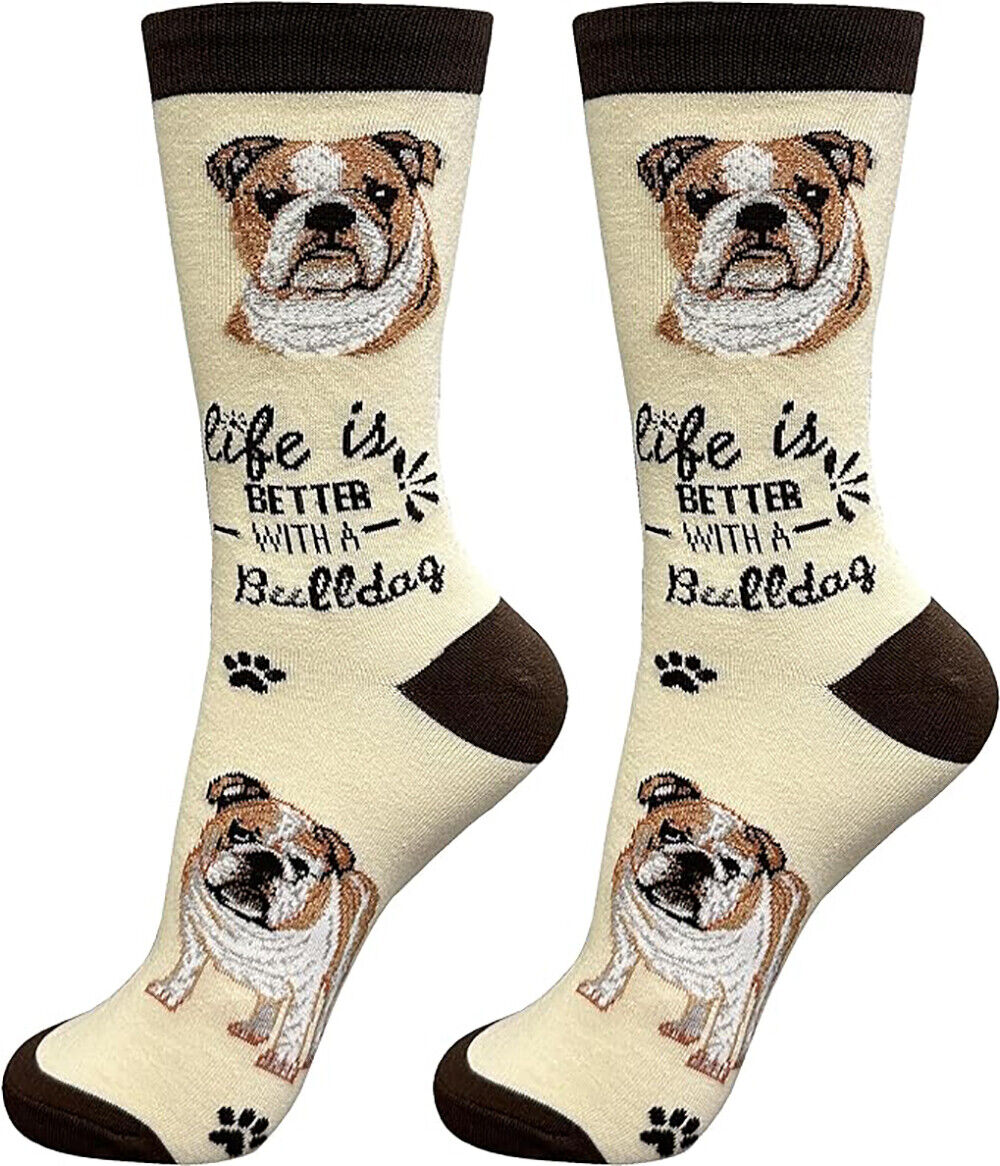 E&S Pets Pet Lover Socks, Life is Better with a Bulldog, One Size fits Most
