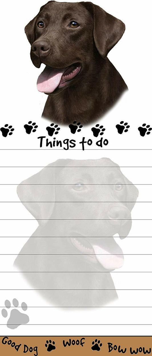 "Chocolate Labrador Magnetic List Pads" Uniquely Shaped Sticky Notepad