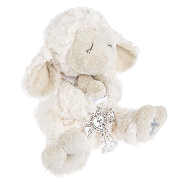 Ganz Serenity Lamb Plush With Crib Cross Christening or Baptism Gift,13"