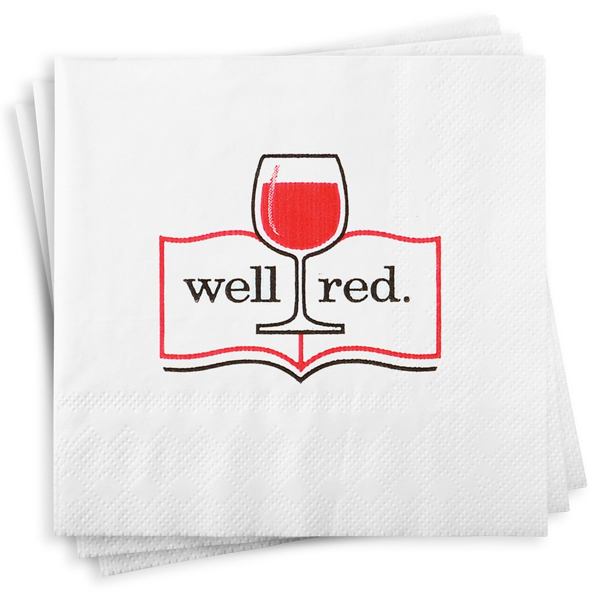 Chris's Stuff Decorative Beverage Paper Wine Napkins, Set of 25, Wine Well Red.