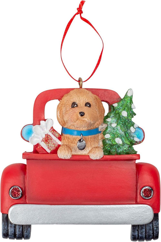 Kurt Adler Beagle Dog in Back of Truck Hanging Ornament 5 in. High,