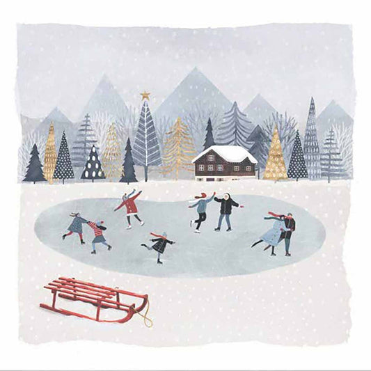 Paperproducts Design"Mountain Skating" Paper Cocktail/Beverage Napkins