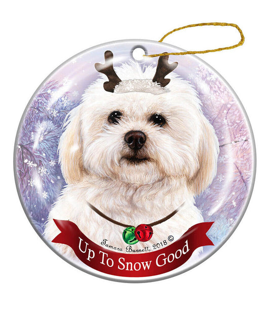 Holiday Pet Gifts Shihpoo Dog Porcelain Christmas Ornament