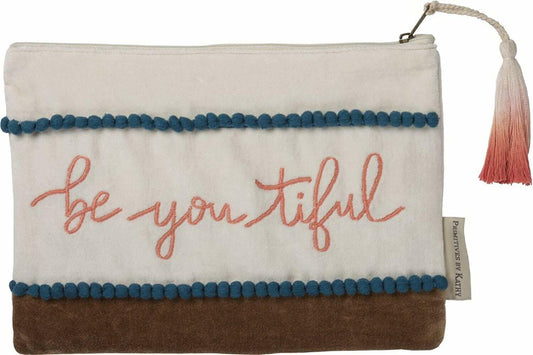 Primitives By Kathy Zipper Cosmetic Bag Pouch Be You Tiful
