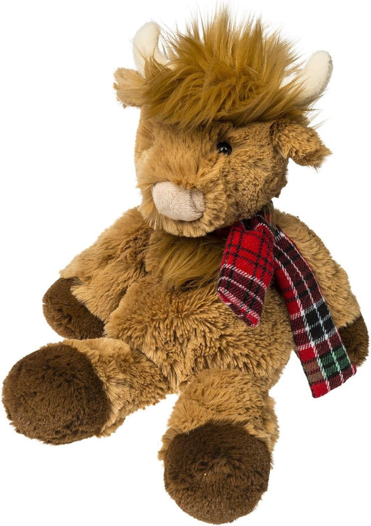 Mary Meyer Marshmallow Zoo Plush Soft Toy, 9-Inches, Junior Nutmeg Highland Cow