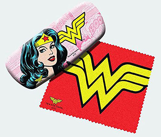 Spoontiques Padded Wonder Woman Eye Glass Case with Matching Lens Cloth