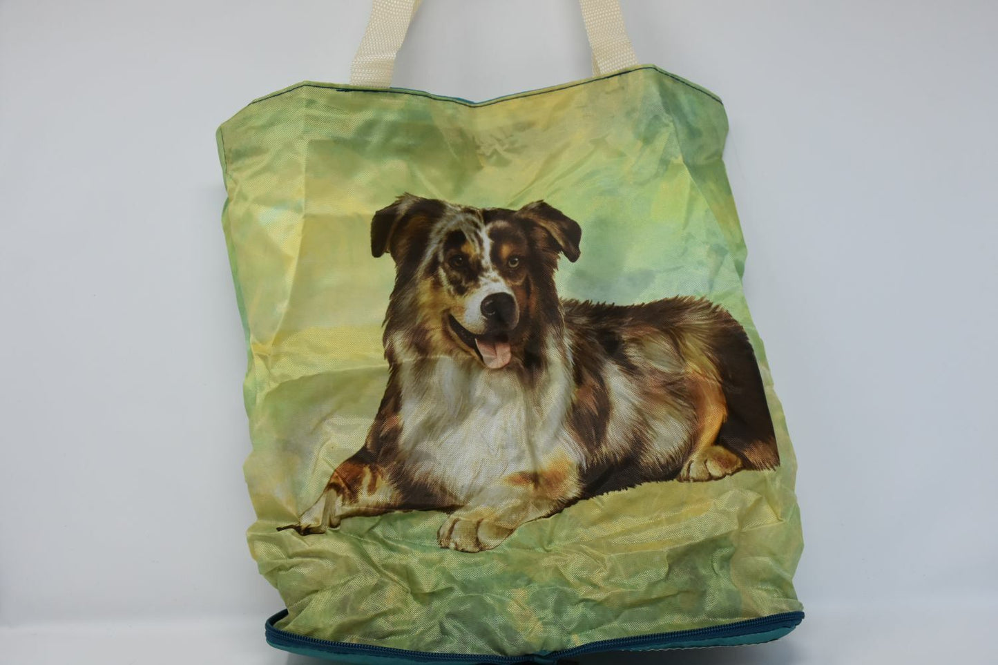 Australian Shepherd Foldable Tote Bag - Waterproof - Zipper Market Tote