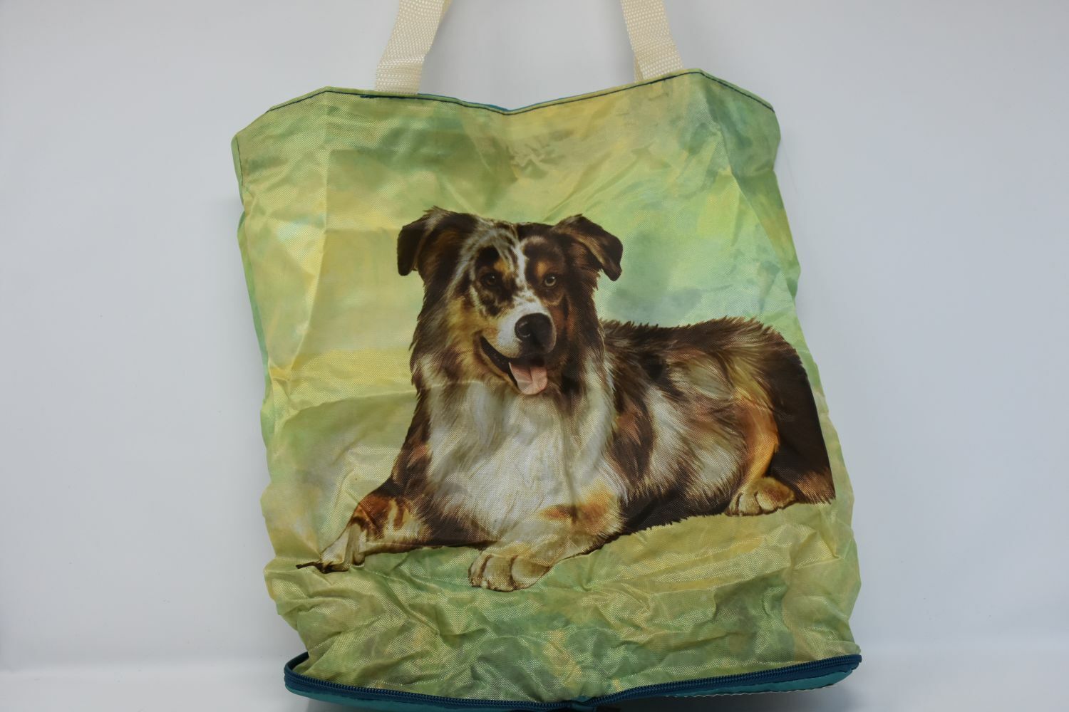 Australian Shepherd Foldable Tote Bag - Waterproof - Zipper Market Tote