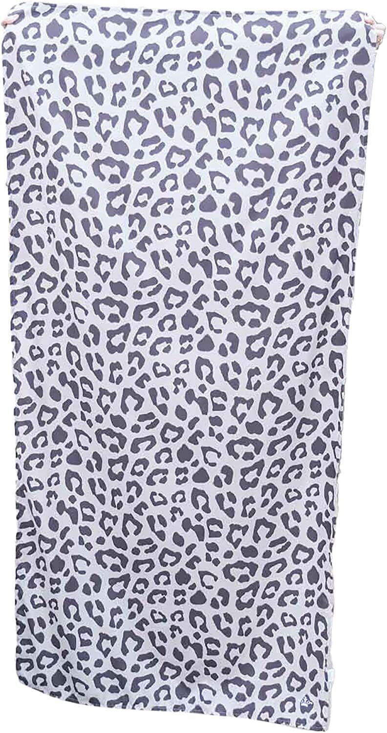 The Royal Standard Microfiber Beach Towel 34x70", Leopard Black, Quick Dry