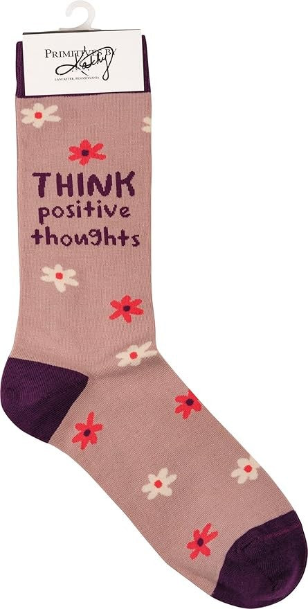 Primitives By Kathy Socks - Think Positive Thoughts, One Size, Unisex, 113868