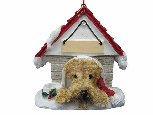 Airedale Terrier Doghouse Ornament Hand Painted Easily Personalized