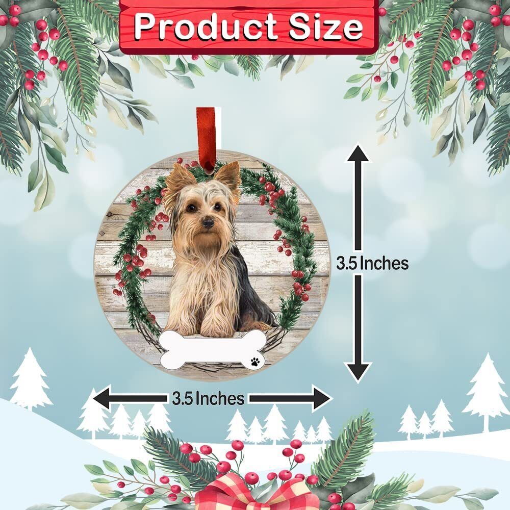 Yorkie Ornament - E&S Pets, DIY Personalizable, Ceramic Round Ornament