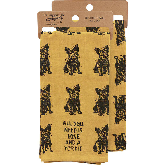 Primitives by Kathy Kitchen Towel - All You Need Is Love And A Yorkie