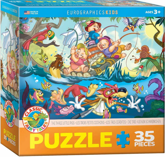 EuroGraphics Classic Fairy Tales Three Little Pigs Jigsaw Puzzle (35-Piece)