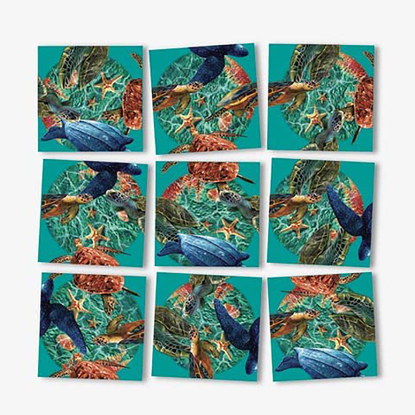 B Dazzle Sea Turtles Scramble Squares 9 Piece Puzzle