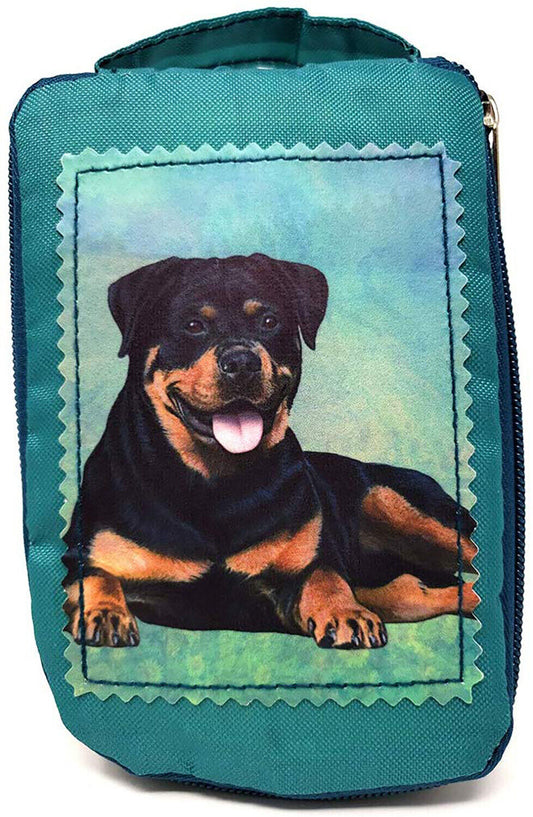 Rottweiler Foldable Tote Bag - Durable, Waterproof - Zippered Market Tote