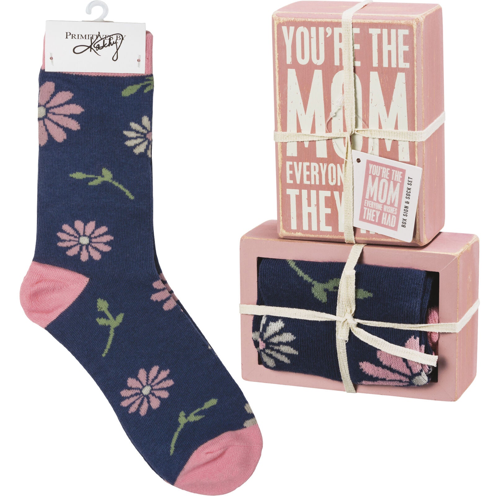 Primitives by You're The Mom Everyone Wishes They Had Box Sign And Socks Set
