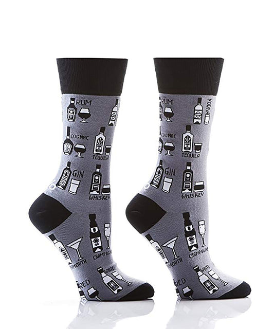 Yo Sox Know Your Barware Cocktails Cotton Women's Size 6-10 Crew Socks