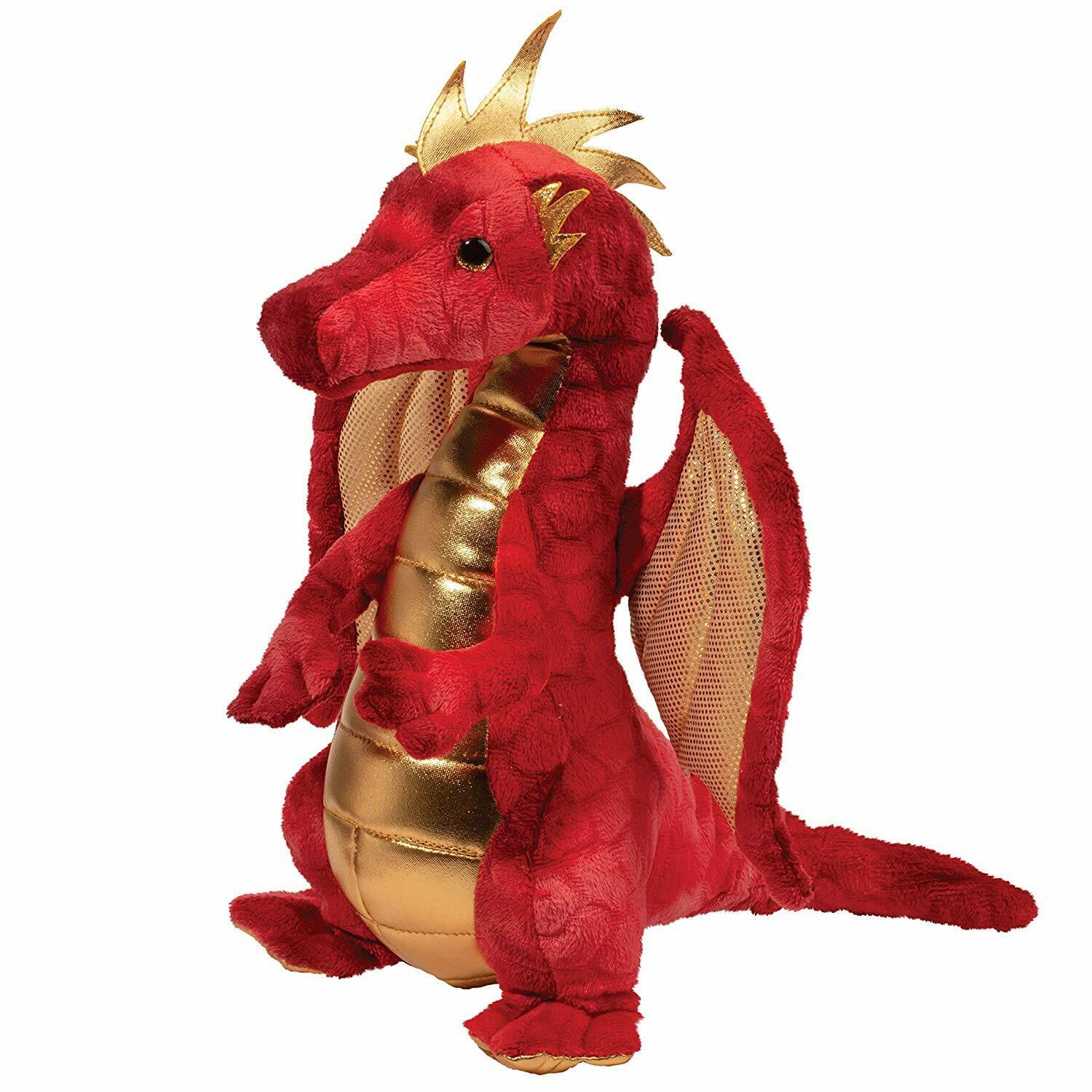 Douglas Plush Eugene Red Dragon Stuffed Animal, 10"