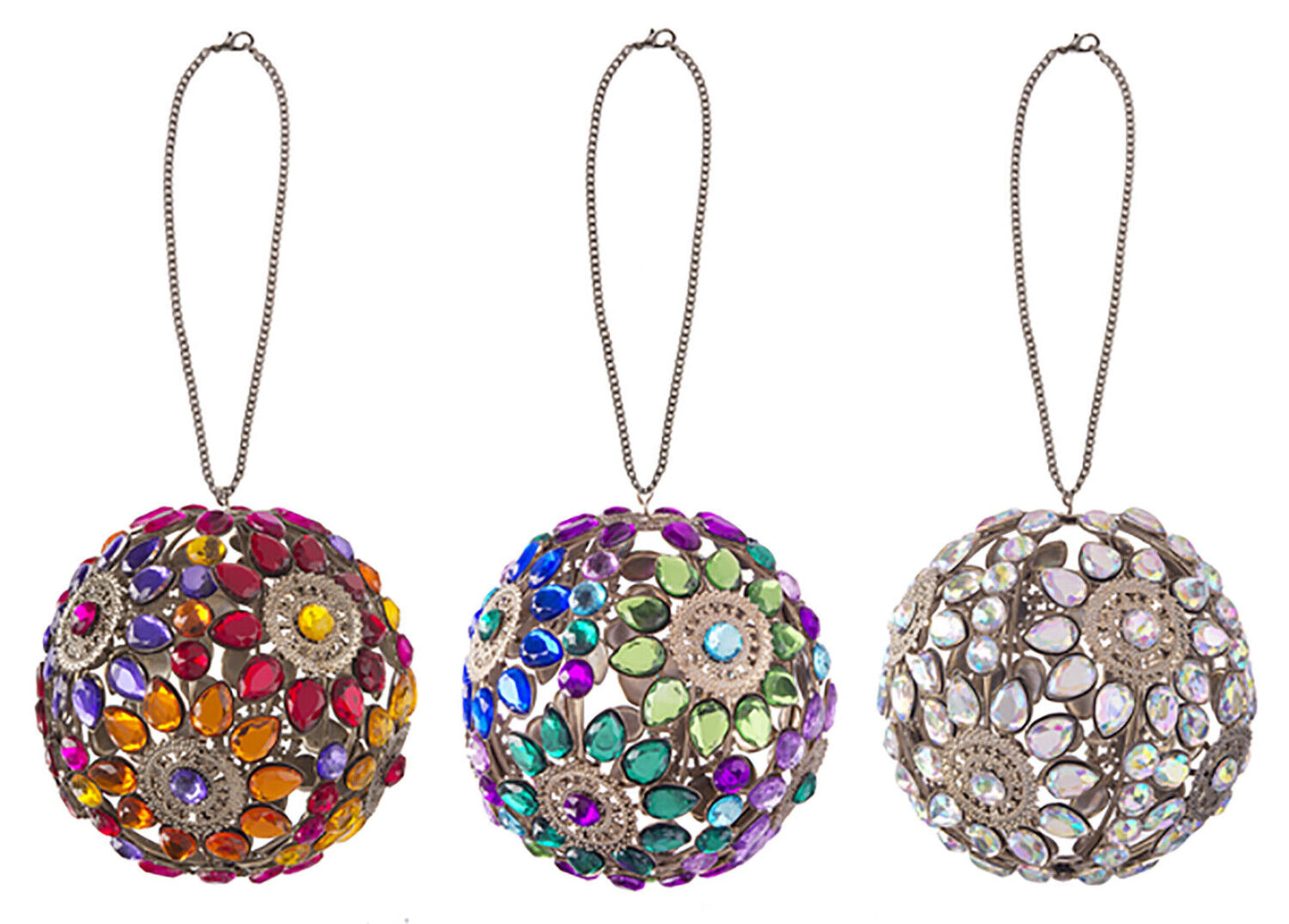 Ganz Acrylic Crystal Decorative Gem Ball Ornament/Suncatcher, 4" (Dark Rainbow)