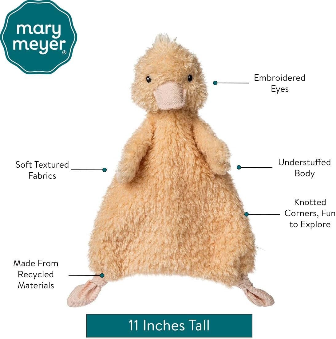 Mary Meyer Lovey for Babies Again Friends Soft Snuggle Toy, 11-Inches, Duck