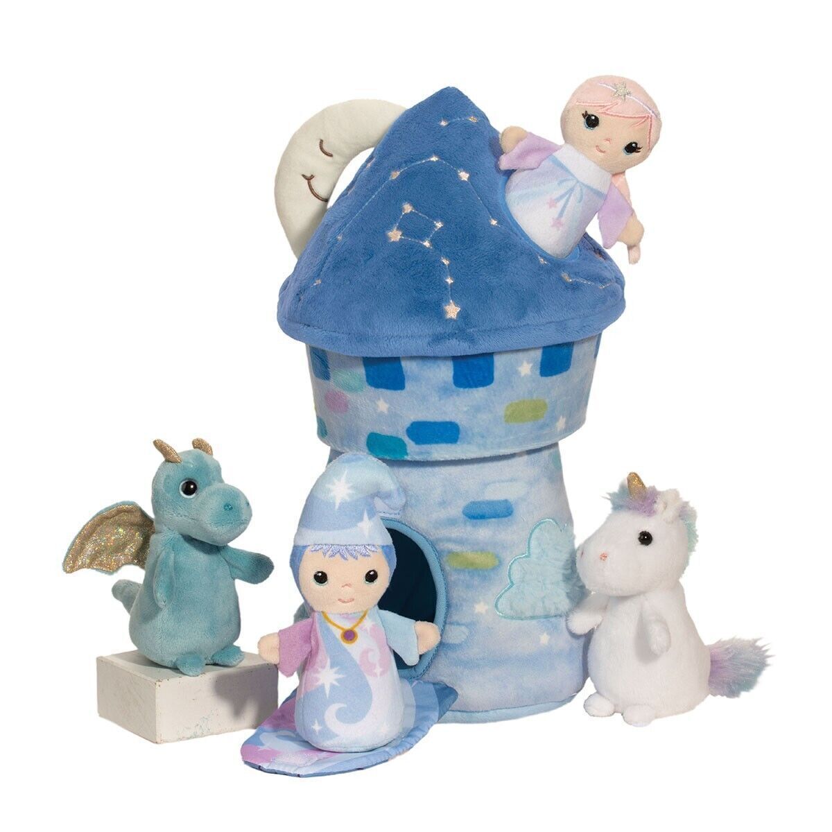 Douglas Celestial Castle Play Set with Dragon, Unicorn, Wizard, Princess, 13"