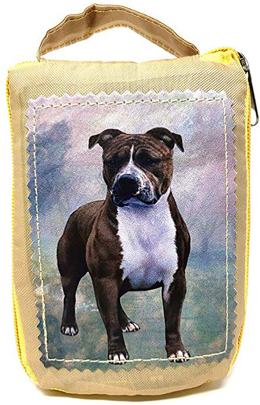 Pit Bull Terrier Foldable Tote Bag - Durable, Waterproof - Zipper Market Tote