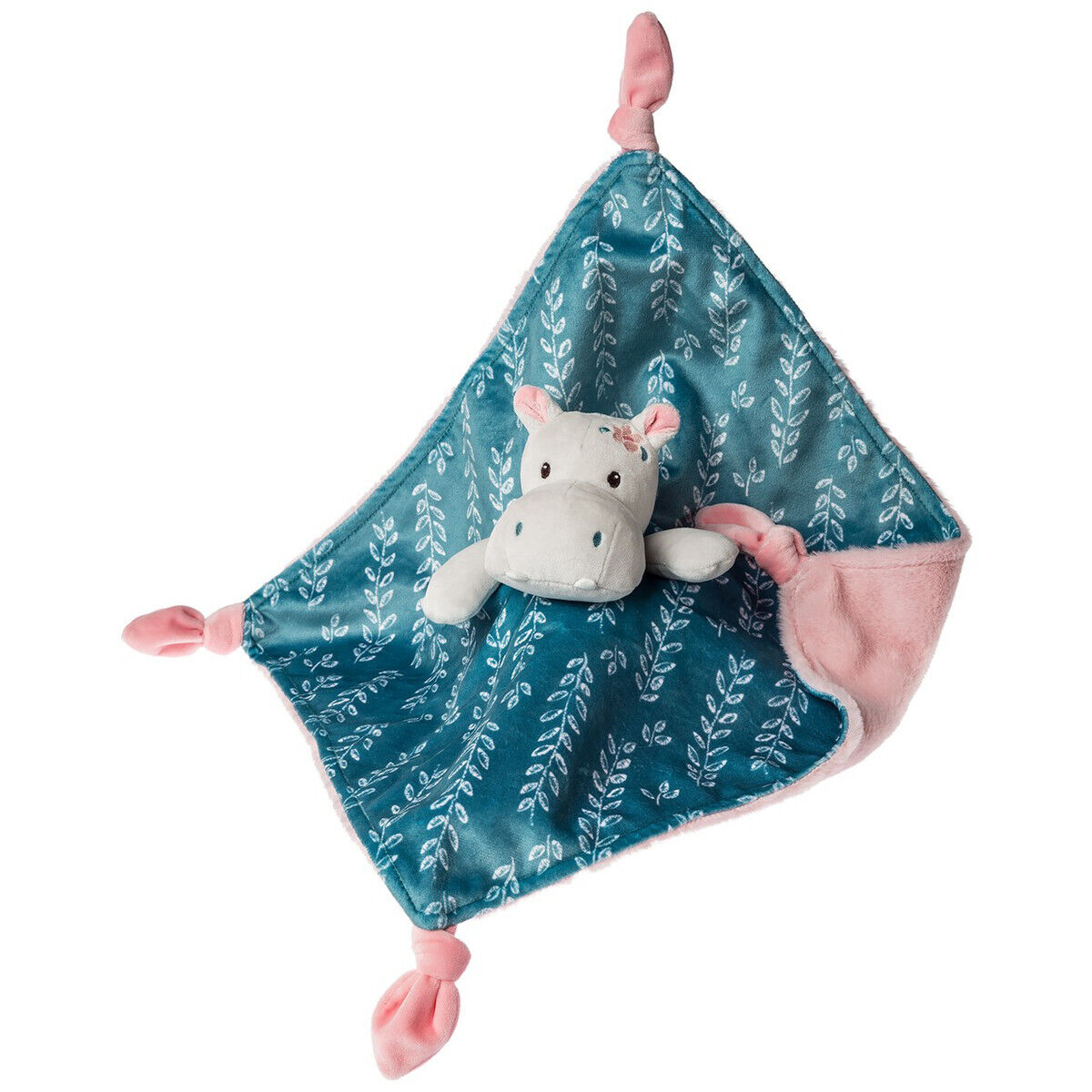 Mary Meyer Stuffed Animal Lovey Security Blanket, 13 x 13-Inches, Jewel Hippo